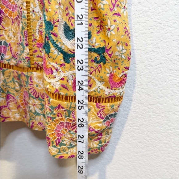 Anthropologie Akemi + Kin Yellow Floral Embroidered Top - Picture 7 of 11